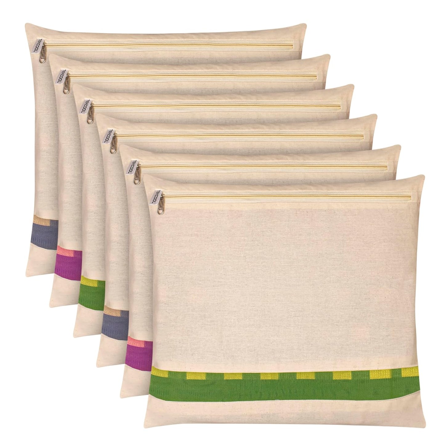 Premium Cotton Saree Covers with Zip (16 x 14 Inches)