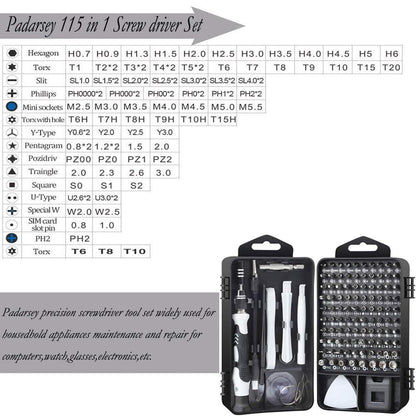 115 in 1 Interchangeble Multipurpose Screwdriver & Wrench Set | For Home Appliance ,Laptop, Mobile ,Computer