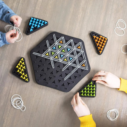 Triangle shape rubber game!! 2-4 player game (NEWLY LAUNCHED) - Boost Cognitive Skills & Fun for Kids and adults