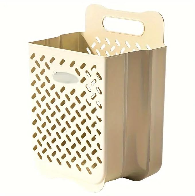 High Quality Foldable Laundry Basket | With 2 Self Adhesive Hooks For Hanging