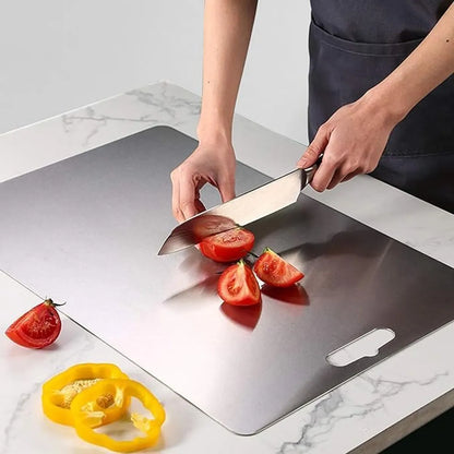 Stainless Steel Cutting Board For Kitchen - Heavy-Duty Chopping Board, Big Size Pad (36 Cm X 25 Cm)