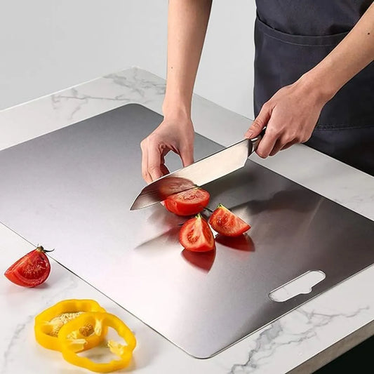 Stainless Steel Cutting Board For Kitchen - Heavy-Duty Chopping Board, Big Size Pad (36 Cm X 25 Cm)