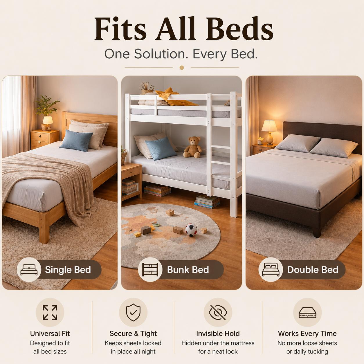 Smart Bed Sheet Holder | Clips for Tight & Wrinkle-Free Bedding