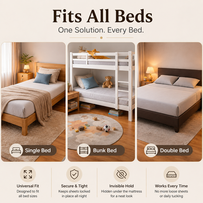 Smart Bed Sheet Holder | Clips for Tight & Wrinkle-Free Bedding