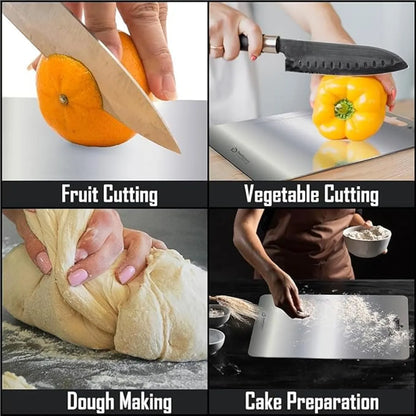 Stainless Steel Cutting Board For Kitchen - Heavy-Duty Chopping Board, Big Size Pad (36 Cm X 25 Cm)