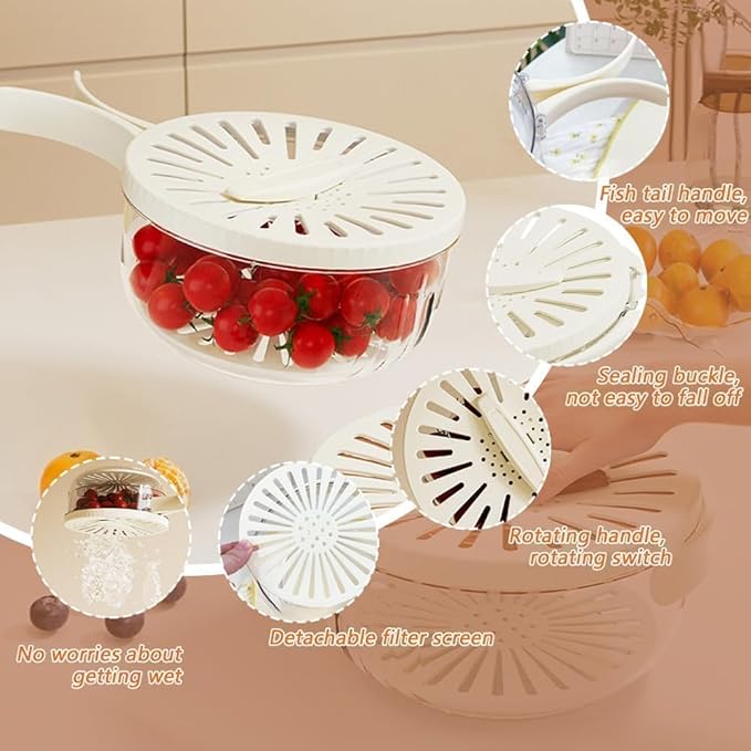 2 In 1 foldable handle storage containers for Fruit Vegetable