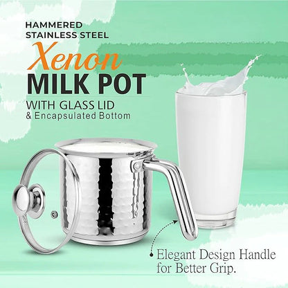 Milk Boiler Pot with Glass Lid