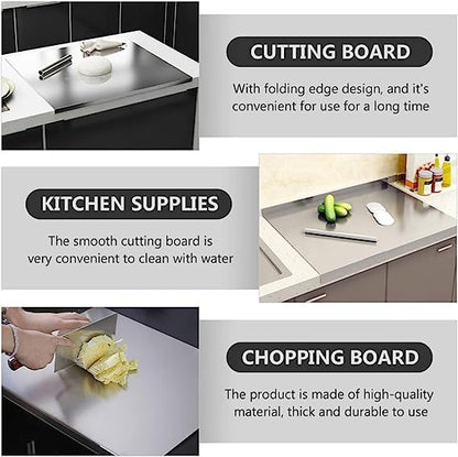 Scratch Less Stainless Steel Kitchen Chopping Board 41 x 31 Cm (Big Size) 306 Food Grade Steel