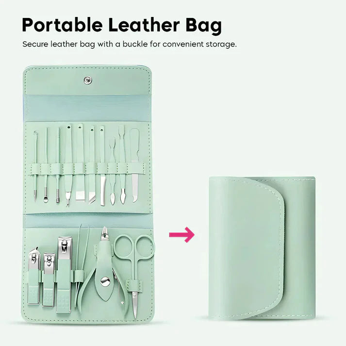 Portable Nail Care Set | Manicure Pedicure 16 in 1 Pcs Tool Kit