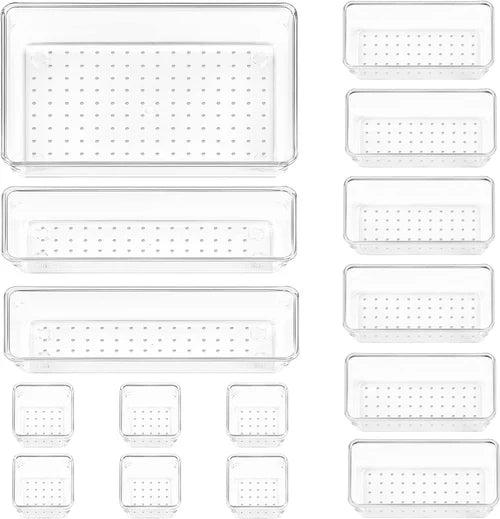 Clear Drawer Organizer Set - Multi-Size