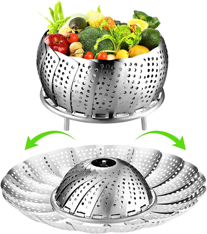 Stainless Steel Folding Premium Steamer Basket