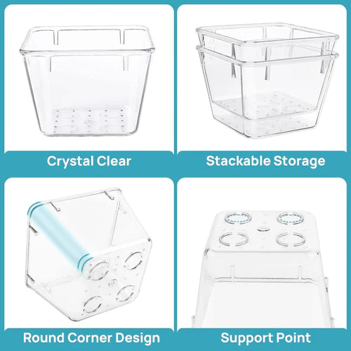 Clear Drawer Organizer Set - Multi-Size