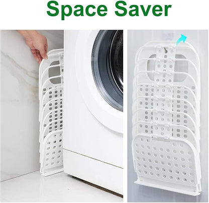 Multipurpose Foldable Laundry Basket | With 2 Self Adhesive Hooks For Hanging