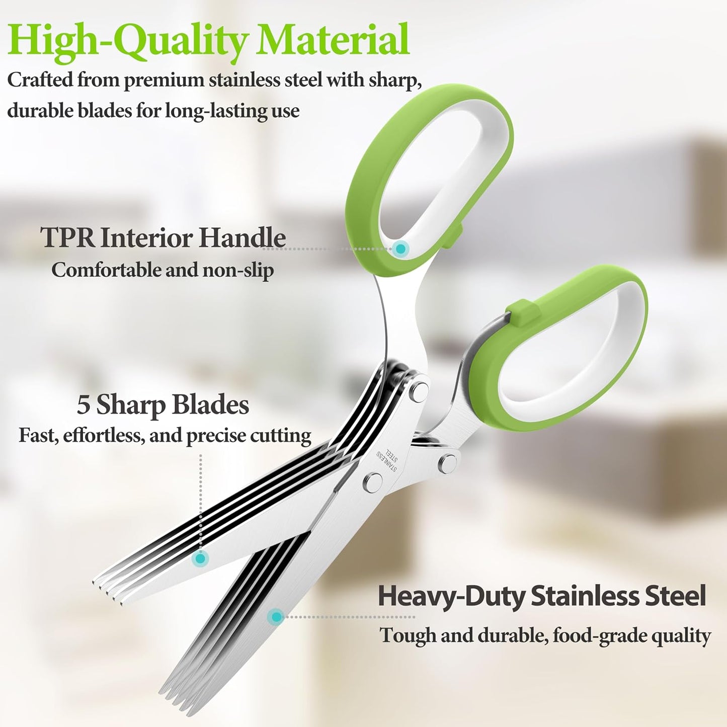 5-Blade Herb Vegetable Cutter With Cleaning Brush