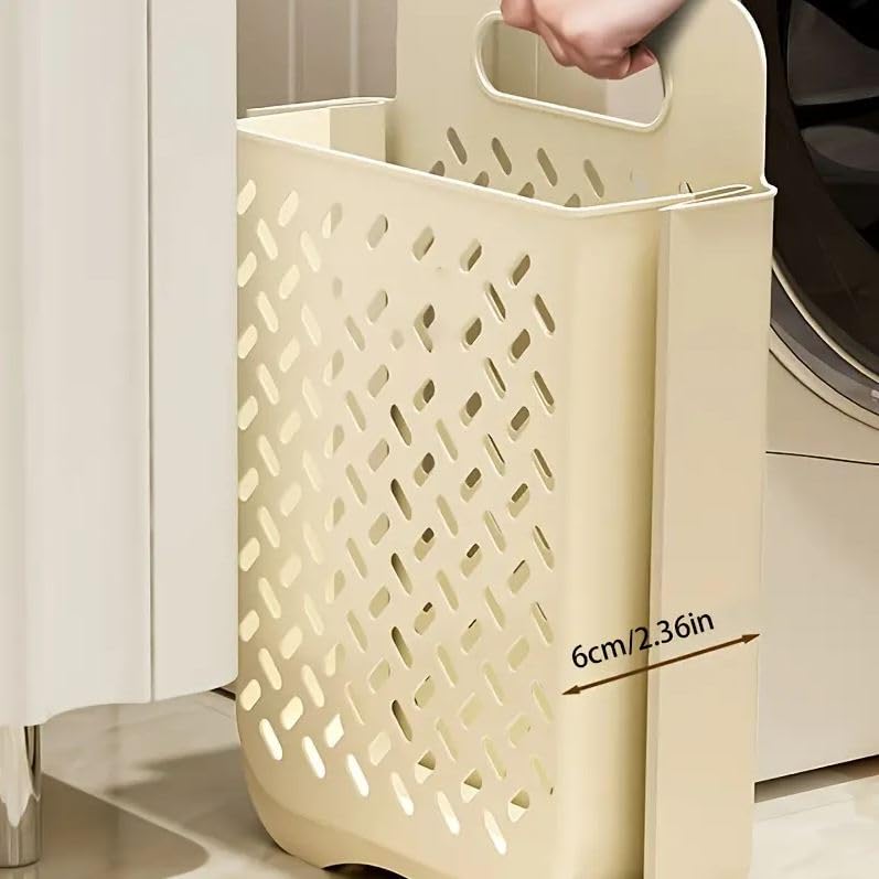 High Quality Foldable Laundry Basket | With 2 Self Adhesive Hooks For Hanging