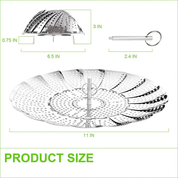 Stainless Steel Folding Premium Steamer Basket