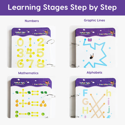 Reusable Tracing Book With 64 Pages + FREE Learning 2000+ pages PDF worksheet for kids📚