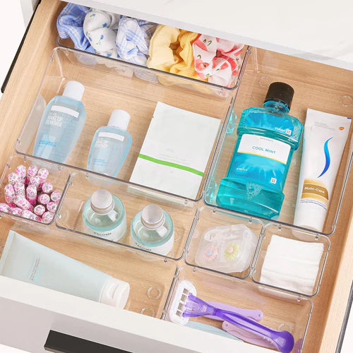 Clear Drawer Organizer Set - Multi-Size