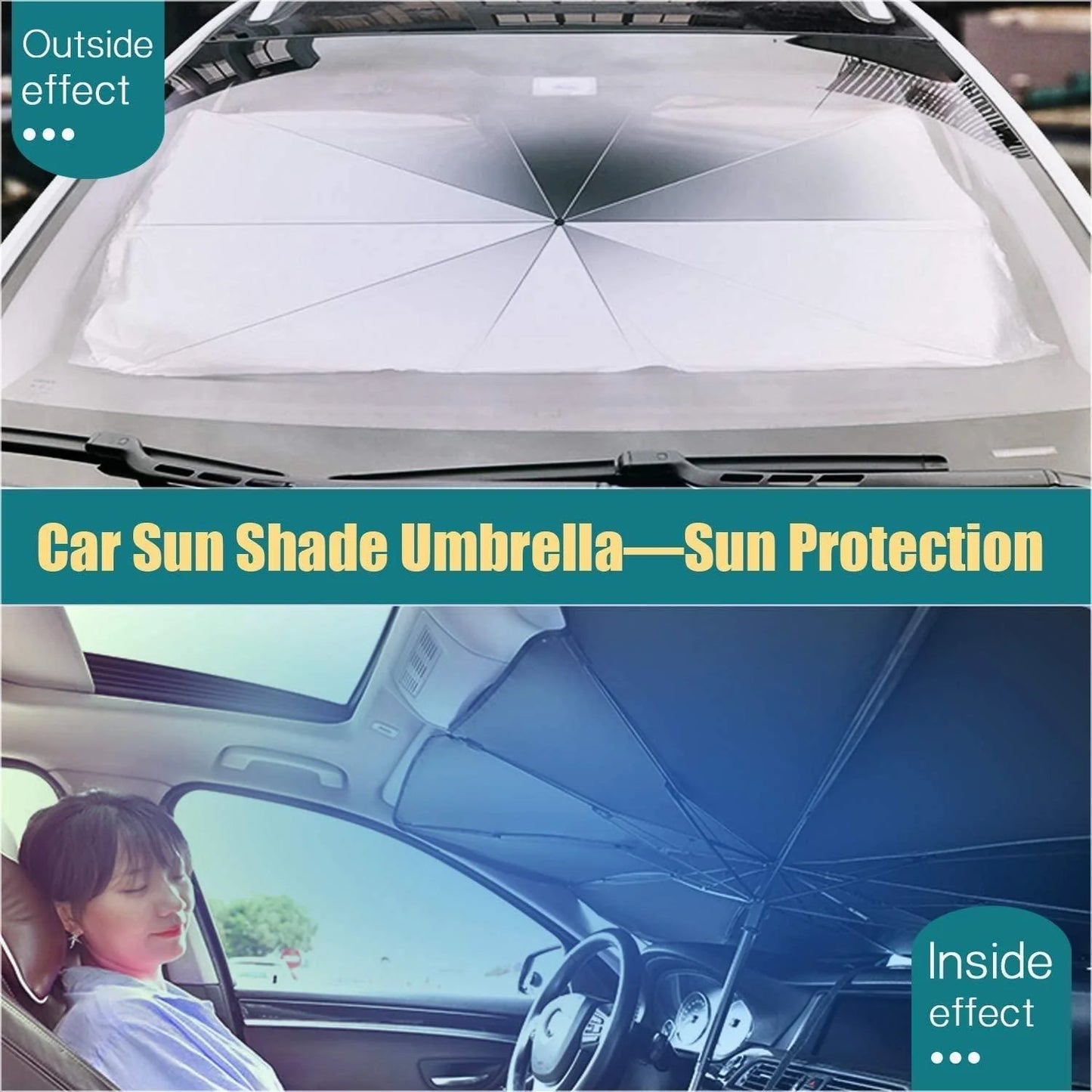 Foldable Reflective Car Umbrella for Sun Heat Protection