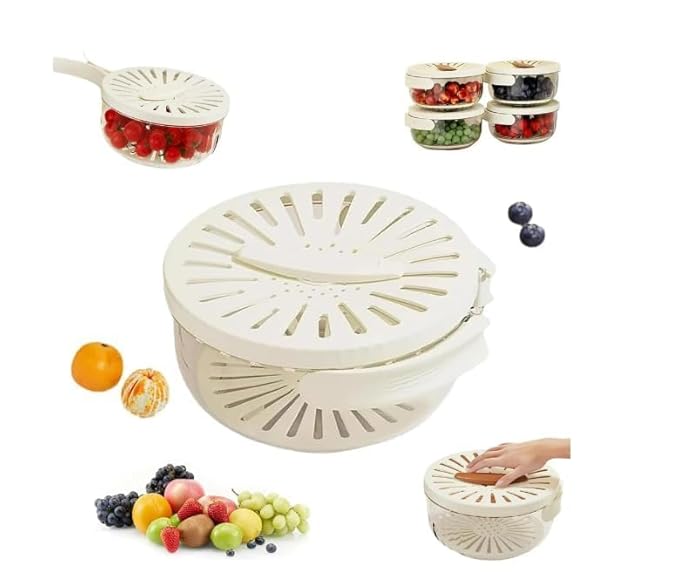 2 In 1 foldable handle storage containers for Fruit Vegetable